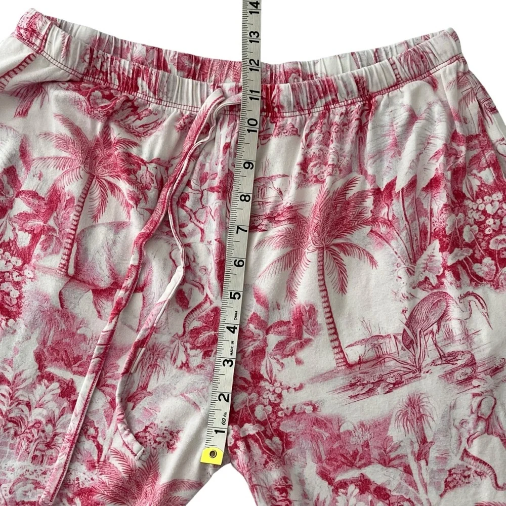The Cat’s Pajamas Palm Grove Toile Pink Pima Knit Pajama Set Size M Vacationcore - Picture 13 of 15